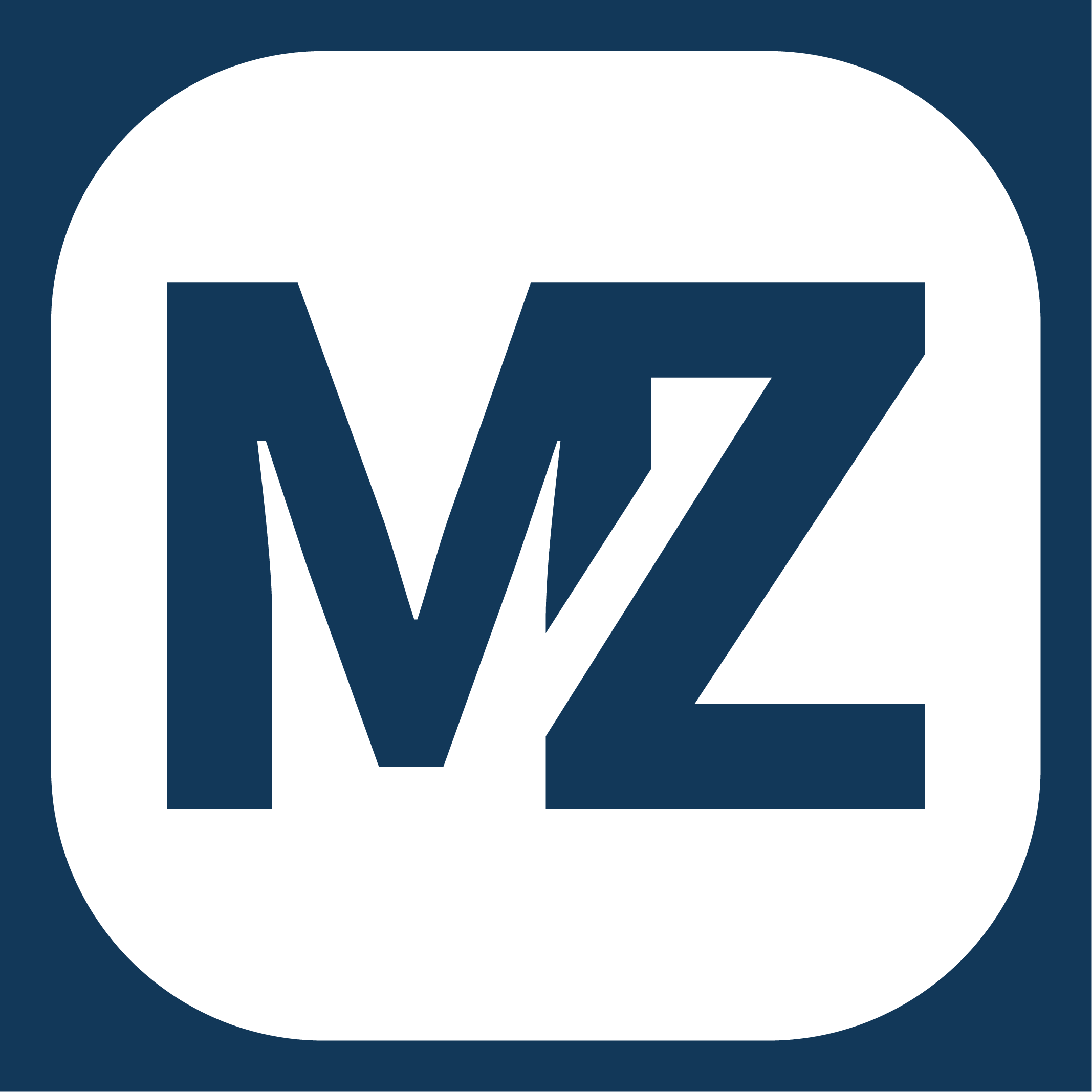 Logo of martinzoeller.com showing the letters “MZ” in white on a dark blue background.